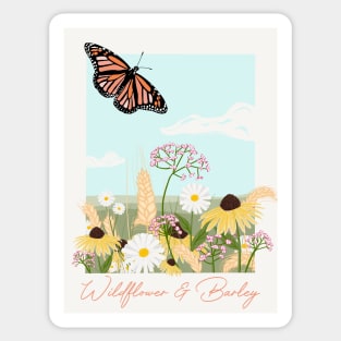 Wildflower Barley Field Sticker